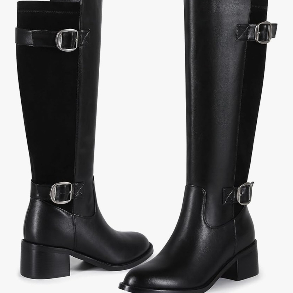 Black Knee-High Women's Boots Size 9